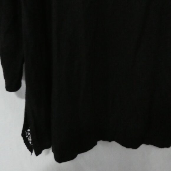 GEORGE | 1X | Classic Black Long Sleeve Top | Scoop Neck | Lace Bottom Trim - Picture 15 of 16